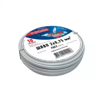 провод! ШВВП 2х0.75мм2, длина 10м, ГОСТ 7399-97\ 01-8086-10 REXANT