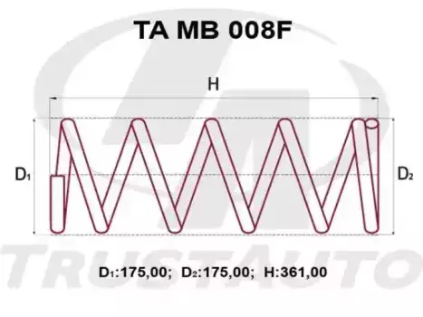 ПРУЖИНА ПОДВЕСКИ УСИЛЕННАЯ (TA) TAMB008F TRUSTAUTO