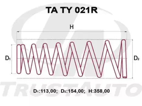 Пружина подвески усиленная (TA), TA TY 021R TRUSTAUTO
