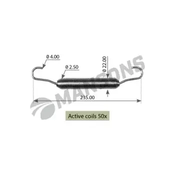 Пружины барабанных тормозных колодок MANSONS 300.029