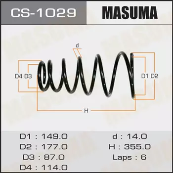 пружина зад.!\ Toyota Harrier ACU10/MCU10/SXU10 97> CS-1029 MASUMA