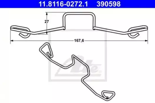 Пружины барабанных тормозных колодок ATE 11.8116-0272.1