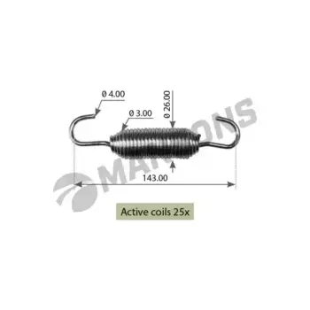 Пружины барабанных тормозных колодок MANSONS SPR001