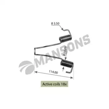 Пружины барабанных тормозных колодок MANSONS SPR0024