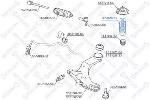 пыльник амортизатора переднего!\ Hyundai Elantra 00> 11-51018-SX STELLOX
