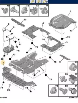 пыльник переднего бампера!\ Peugeot 308 7013 EF PSA