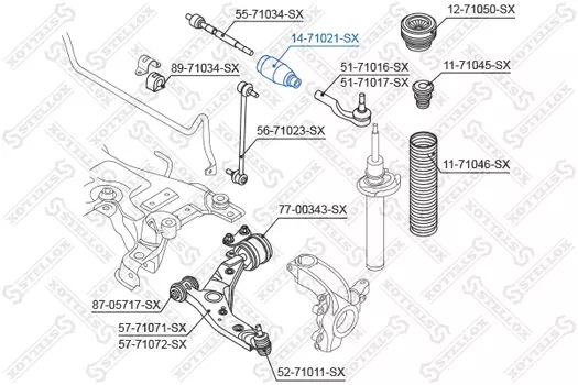 пыльник рейки рулевой!\ Toyota Auris/Avensis 07> 14-71021-SX STELLOX