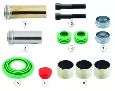 р/к диcкового тормоза !(мр) направляющие втулки.болты и пыльники PAN17 \DAF, IVECO 0810 30346 ANDAC