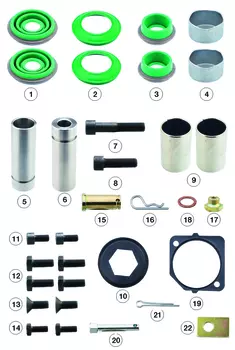 р/к дискового тормоза!22(мр)направ.d32x97mm/d32x97mm,втулки,пыльн.,крышки,болты\ROR DX195