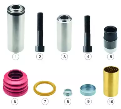 р/к дискового тормоза !направл.D36x103mm/D32x80mm, втулка.пыльник, болты \KNORR SB6/SB7