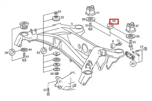 р/к крепления заднего подрамника\MB W124/W129/W201 124 350 67 08