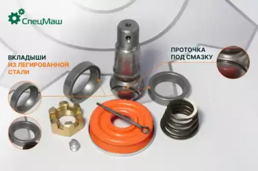 р/к након. рул.тяг!полный:палец с сухарями,гайка,пружина,пыльник\ МАЗ 5336-3003009 СПЕЦМАШ