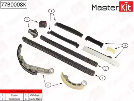 р/к привода ГРМ!\ Nissan Almera 2.2DDTi 00-06/X-trail 01-07 77B0008K MASTERKIT