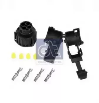 р/к разъема!корпус штекера 4-pin DIN72585 с личинками мама 0.5-1mm2 под кабель D=5mm Г-обр.\ 4.91312 DT