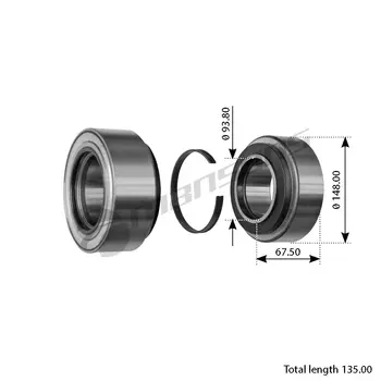 р/к ступицы! подшип. 2+2сальн.\Volvo FH12/16/ FM9/10/12,RVI Magnum/Premium