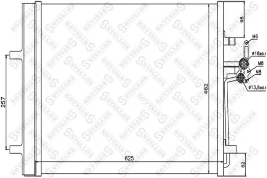 Радиатор кондиционера (конденсатор) STELLOX 10-45207-SX