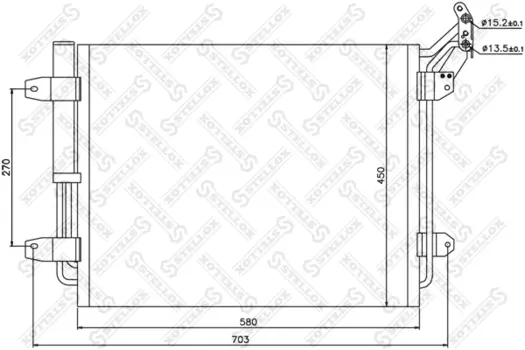 Радиатор кондиционера (конденсатор) STELLOX 10-45198-SX
