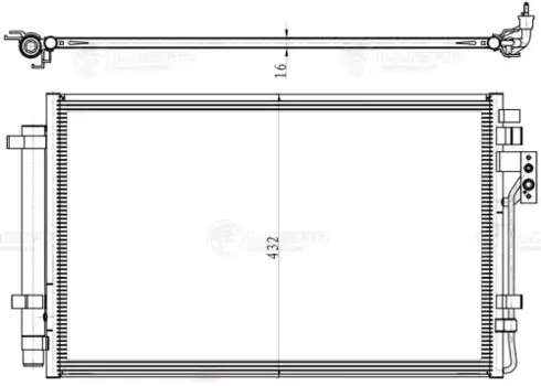 Радиатор кондиционера (конденсатор) LUZAR LRAC 0861
