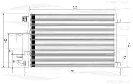 Радиатор кондиционера (конденсатор) FREE-Z KC0257