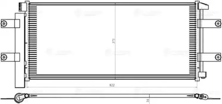 Радиатор кондиционера (конденсатор) LUZAR LRAC 1516