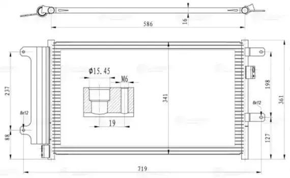 Радиатор кондиционера (конденсатор) LUZAR LRAC 1664