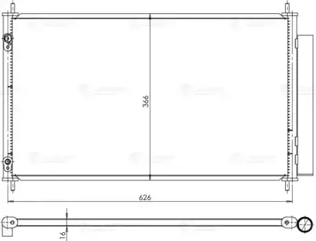 Радиатор кондиционера (конденсатор) LUZAR LRAC 1905