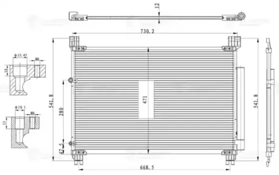 Радиатор кондиционера (конденсатор) LUZAR LRAC 1919