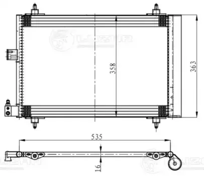 Радиатор кондиционера (конденсатор) LUZAR LRAC 2016