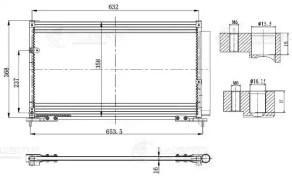 Радиатор кондиционера (конденсатор) LUZAR LRAC 2302