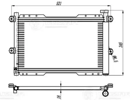 Радиатор кондиционера (конденсатор) LUZAR LRAC 2461