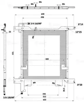 Радиатор кондиционера (конденсатор) LUZAR LRAC 2801