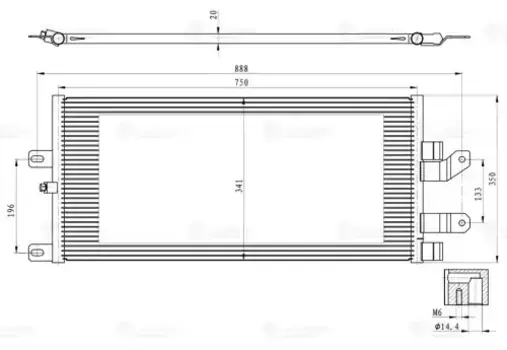 Радиатор кондиционера (конденсатор) LUZAR LRAC 3104