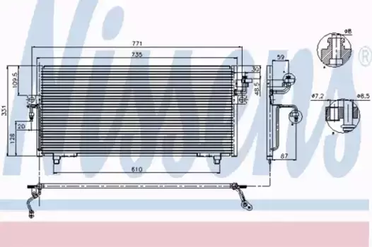 Радиатор кондиционера (конденсатор) NISSENS 94299