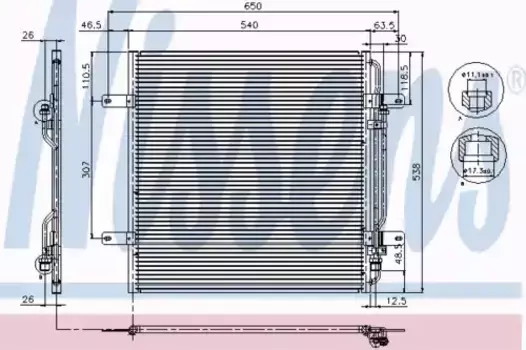Радиатор кондиционера (конденсатор) NISSENS 94337