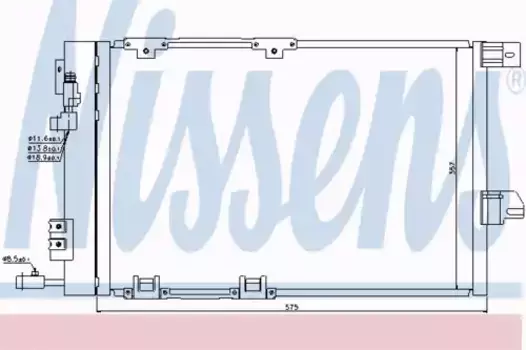 Радиатор кондиционера (конденсатор) NISSENS 94384