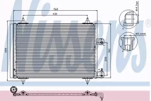 Радиатор кондиционера (конденсатор) NISSENS 94560