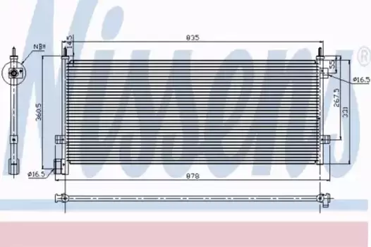 Радиатор кондиционера (конденсатор) NISSENS 94582