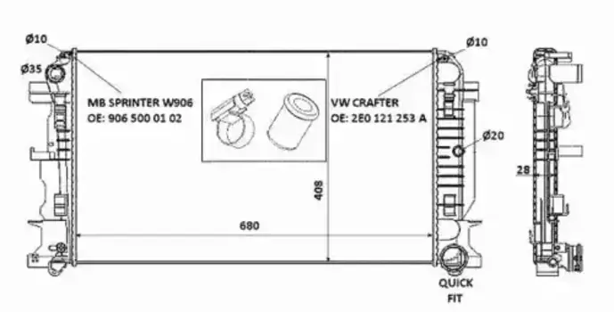 Радиатор кондиционера (конденсатор) NRF 53885