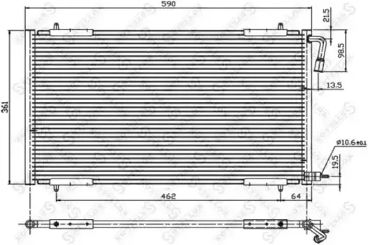 Радиатор кондиционера (конденсатор) STELLOX 10-45002-SX