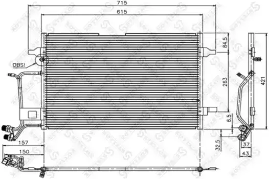 Радиатор кондиционера (конденсатор) STELLOX 10-45006-SX