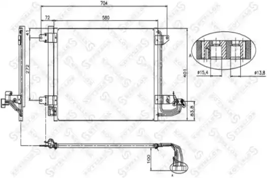 Радиатор кондиционера (конденсатор) STELLOX 10-45023-SX