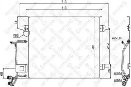 Радиатор кондиционера (конденсатор) STELLOX 10-45024-SX