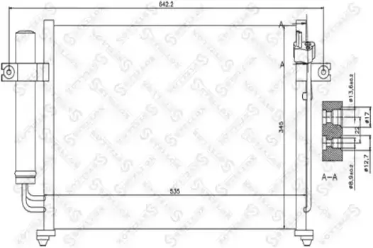 Радиатор кондиционера (конденсатор) STELLOX 10-45027-SX