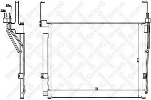 Радиатор кондиционера (конденсатор) STELLOX 10-45033-SX