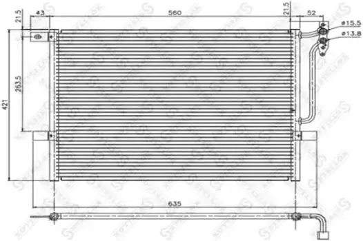 Радиатор кондиционера (конденсатор) STELLOX 10-45052-SX