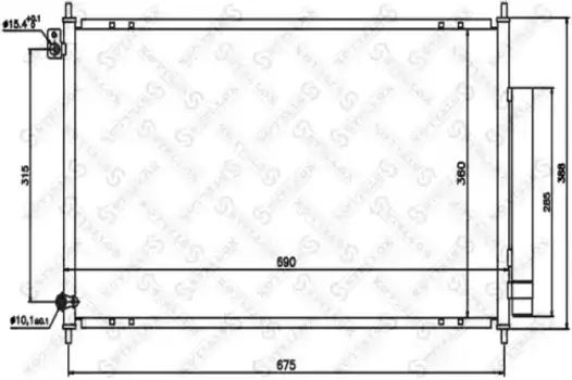 Радиатор кондиционера (конденсатор) STELLOX 10-45061-SX