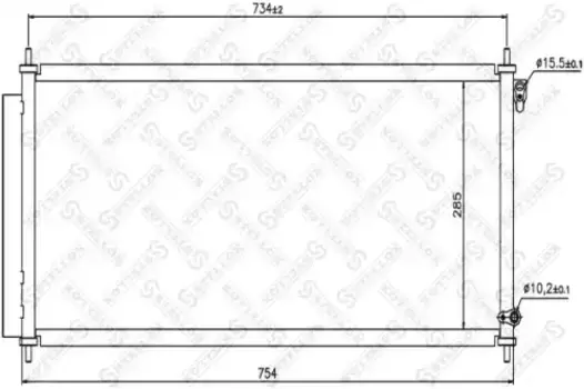 Радиатор кондиционера (конденсатор) STELLOX 10-45097-SX