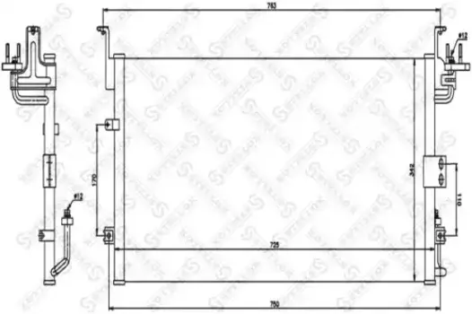 Радиатор кондиционера (конденсатор) STELLOX 10-45109-SX