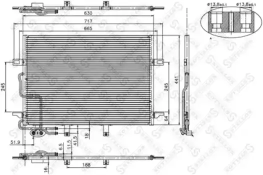 Радиатор кондиционера (конденсатор) STELLOX 10-45130-SX