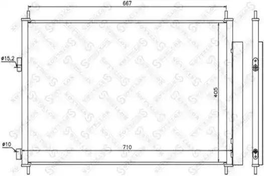 Радиатор кондиционера (конденсатор) STELLOX 10-45156-SX